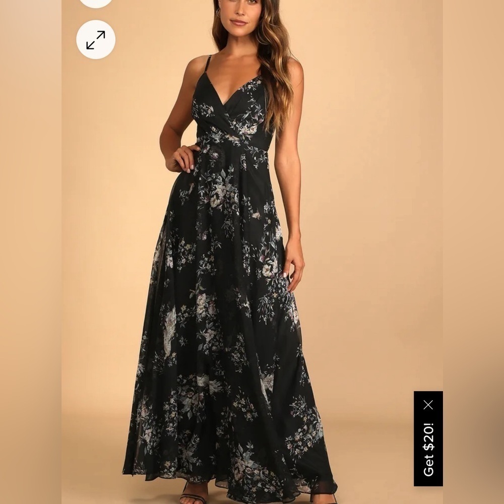 Lulus made to flaunt floral print maxi dress